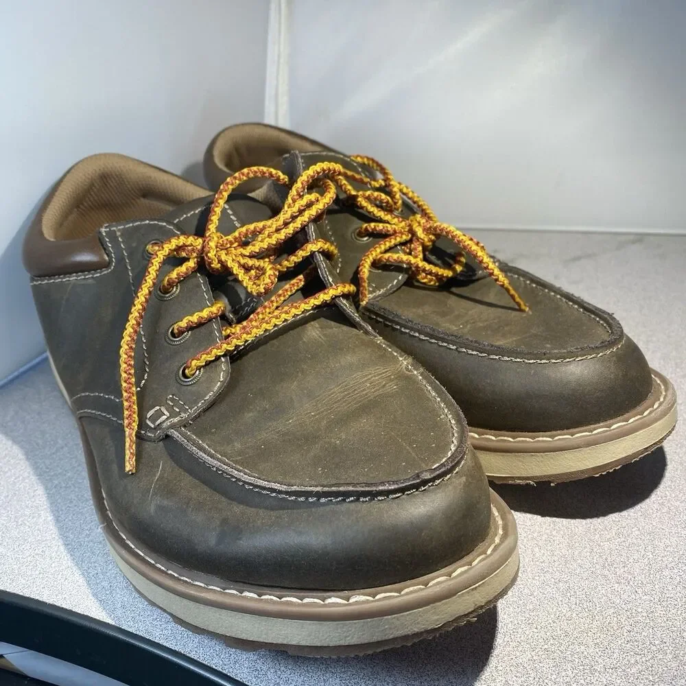 Men 9.5 Earth Spirit Shoes Brown Tie Up Casual Or Dress Emery Gelron Cushion